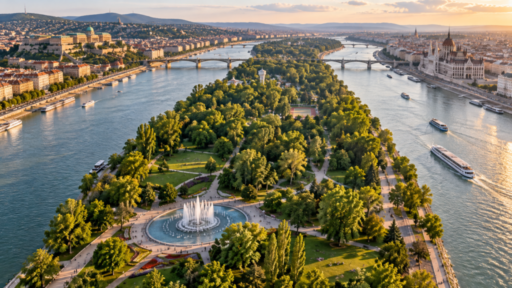 Une ile parc entre Buda et Pest